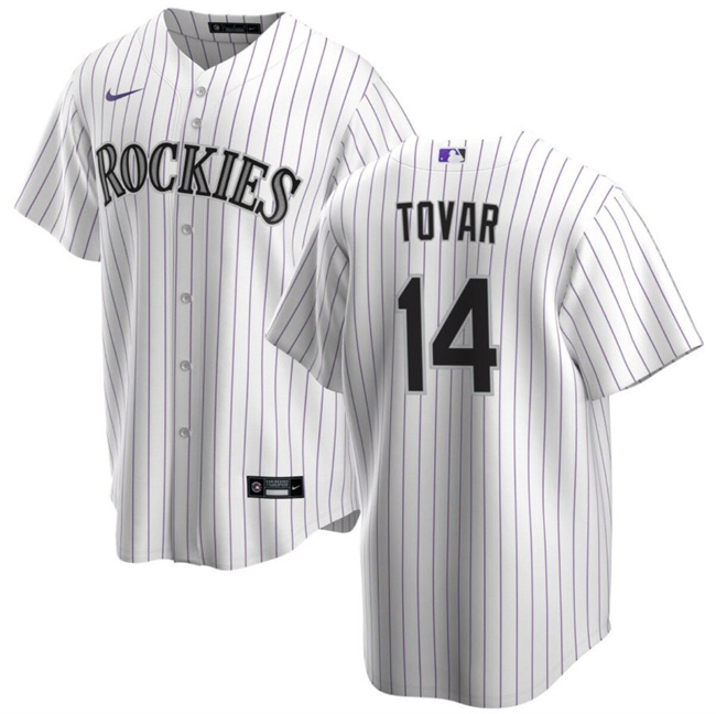 Personalized Men’s Colorado Rockies #14 Ezequiel Tovar White Cool Base Stitched Baseball Jersey