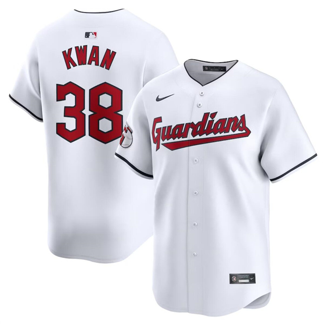 Personalized Men’s Cleveland Guardians #38 Steven Kwan White Home Limited Stitched Baseball Jersey