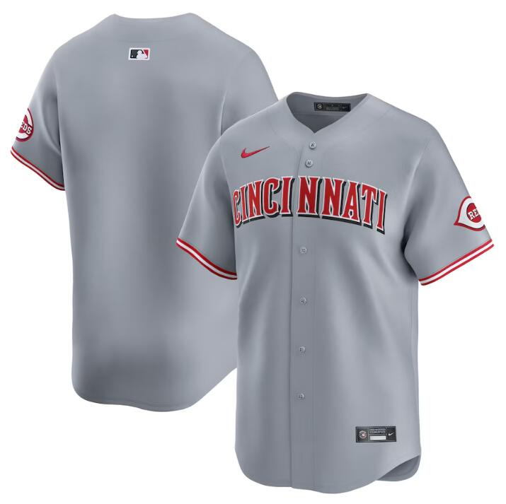 Personalized Men’s Cincinnati Reds Blank Grey Away Limited Stitched Baseball Jersey