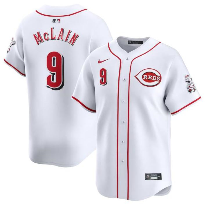 Personalized Men’s Cincinnati Reds #9 Matt McLain White Home Limited Stitched Baseball Jersey