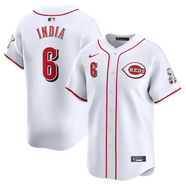 Personalized Men’s Cincinnati Reds #6 Jonathan India White Home Limited Stitched Baseball Jersey