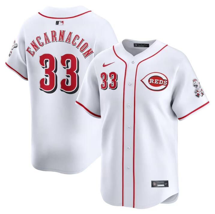 Personalized Men’s Cincinnati Reds #33 Christian Encarnacion White Home Limited Stitched Baseball Jersey