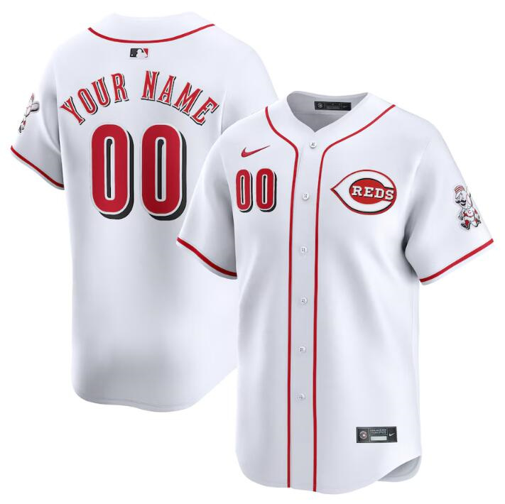 Personalized Men’s Cincinnati Reds Active Player White Home Limited Stitched Baseball Jersey