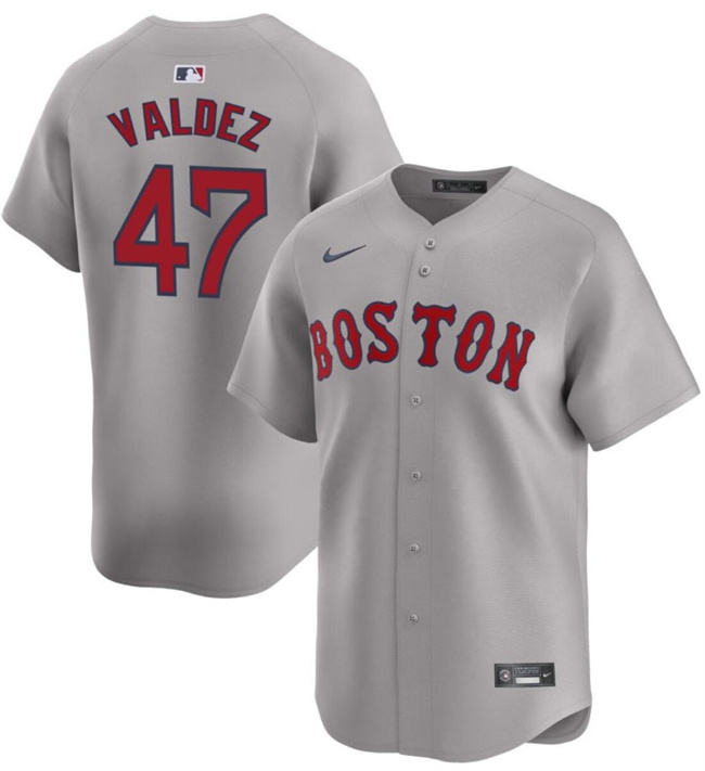Personalized Men’s Boston Red Sox #47 Enmanuel Valdez Grey Cool Base Stitched Baseball Jersey