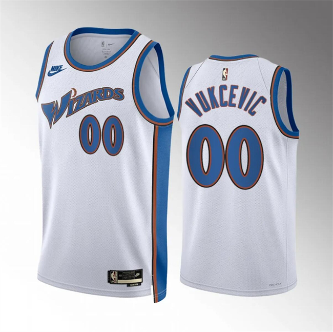 Personalized Men’s Washington Wizards #00 Tristan Vukcevic White Classic Edition Stitched Basketball Jersey