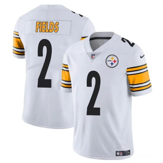 Personalized Youth Pittsburgh Steelers #2 Justin Fields White Untouchable Limited Stitched Football Jersey