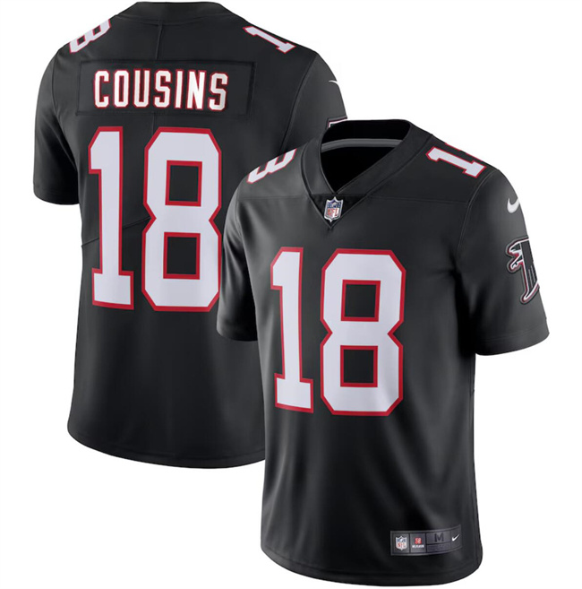 Personalized Youth Atlanta Falcons #18 Kirk Cousins Black Untouchable Limited Stitched Football Jersey