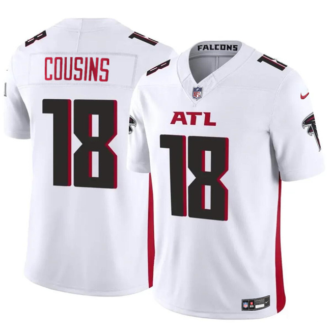 Personalized Youth Atlanta Falcons #18 Kirk Cousins White 2023 F.U.S.E. Untouchable Limited Stitched Football Jersey