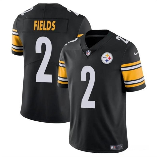 Personalized Men’s Pittsburgh Steelers #2 Justin Fields Black Untouchable Limited Stitched Jersey
