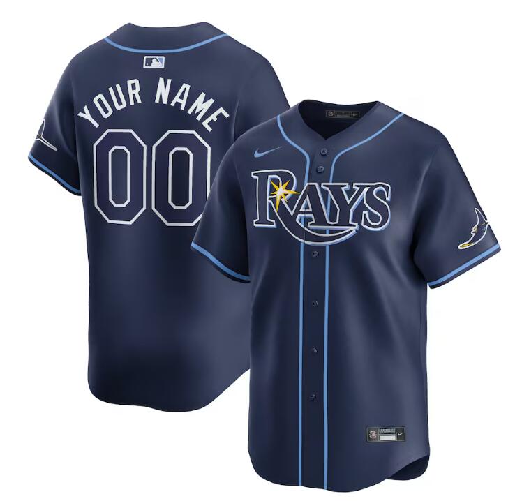 Personalized Men’s Tampa Bay Rays Active Player Navy Away Limited Stitched Baseball Jersey