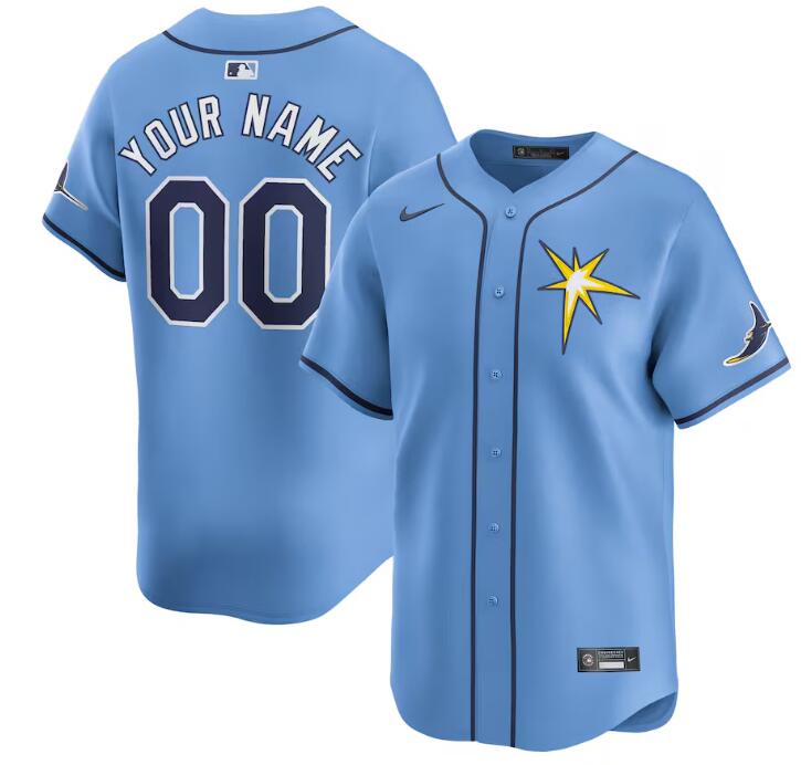 Personalized Men’s Tampa Bay Rays Active Player Light Blue Alternate Stitched Baseball Jersey