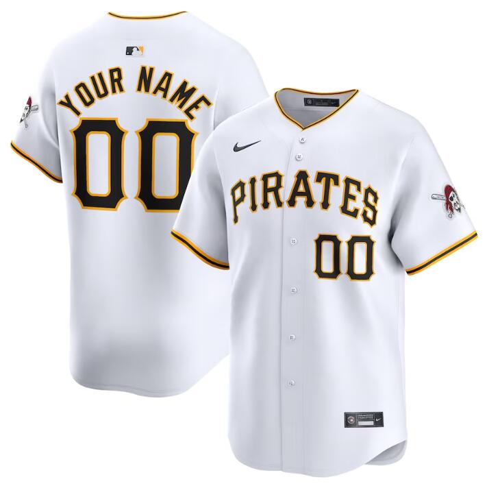 Personalized Men’s Pittsburgh Pirates Active Player White Home Limited Stitched Baseball Jersey