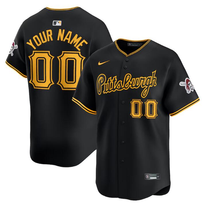Personalized Men’s Pittsburgh Pirates Active Player Black Alternate Limited Stitched Baseball Jersey
