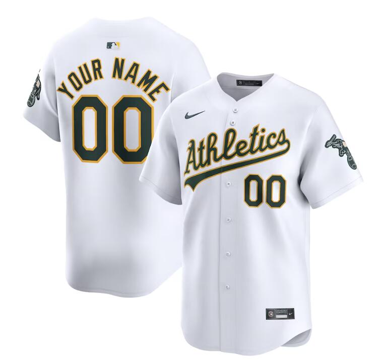 Personalized Men’s Oakland Athletics Active Player White Home Limited Stitched Jersey
