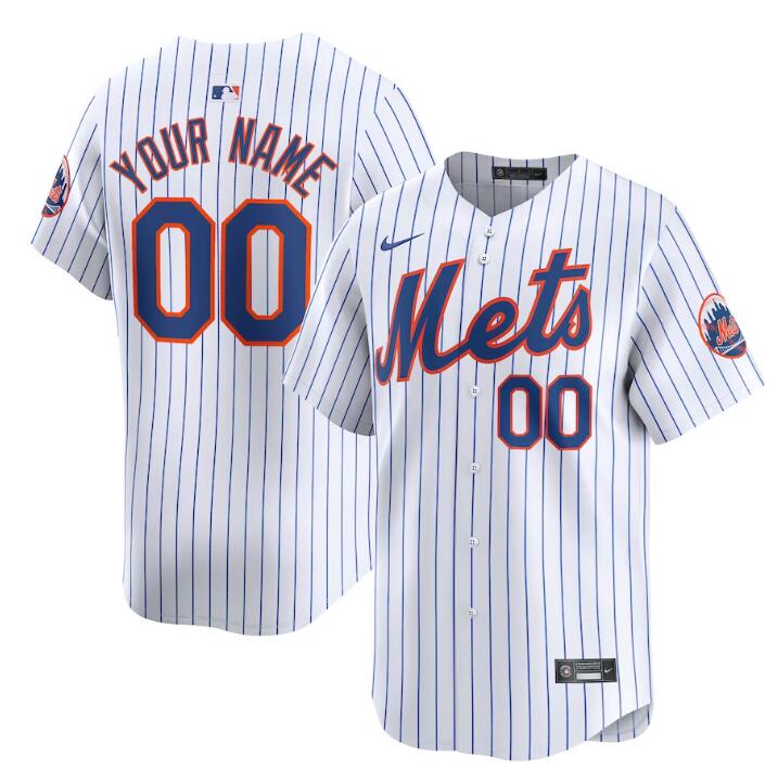 Personalized Men’s New York Mets Active Player White 2024 Home Limited Stitched Baseball Jersey