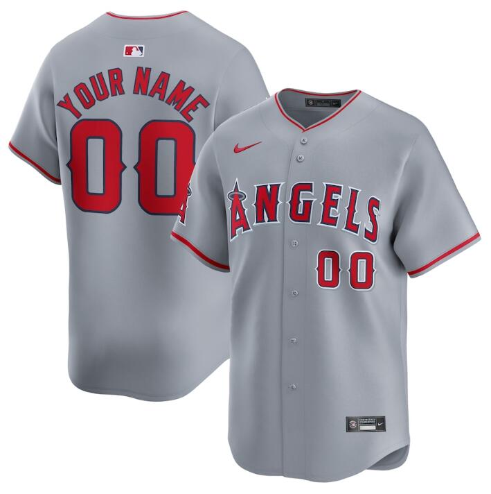 Personalized Men’s Los Angeles Angels Active Player Gray Away Limited Stitched Baseball Jersey