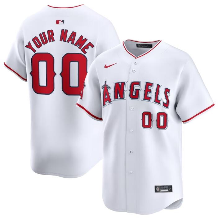 Personalized Men’s Los Angeles Angels Active Player White Home Limited Stitched Baseball Jersey