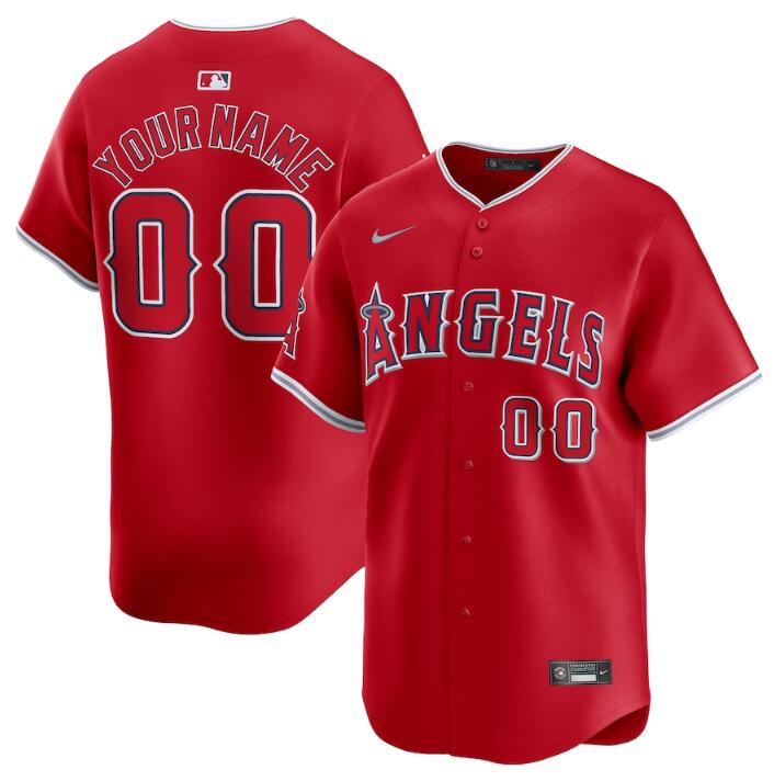 Personalized Men’s Los Angeles Angels Active Player Red Alternate Limited Stitched Baseball Jersey