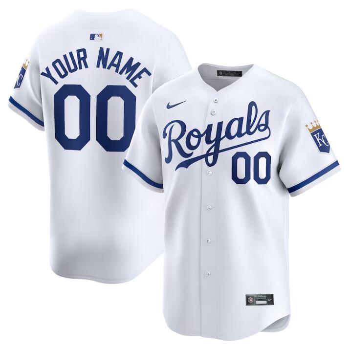 Personalized Men’s Kansas City Royals Active Player White 2024 Home Limited Stitched Baseball Jersey