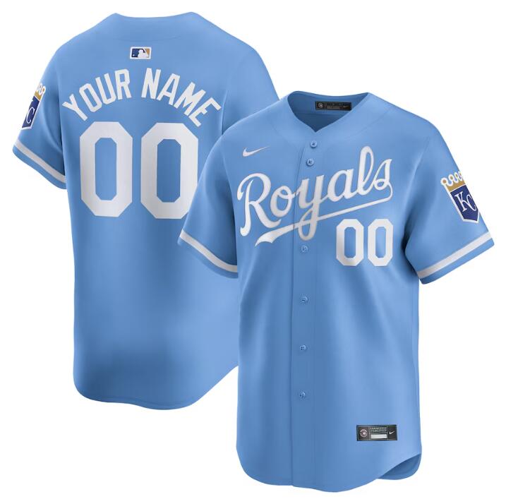 Personalized Men’s Kansas City RoyalsActive Player Light Blue 2024 Alternate Limited Stitched Baseball Jersey
