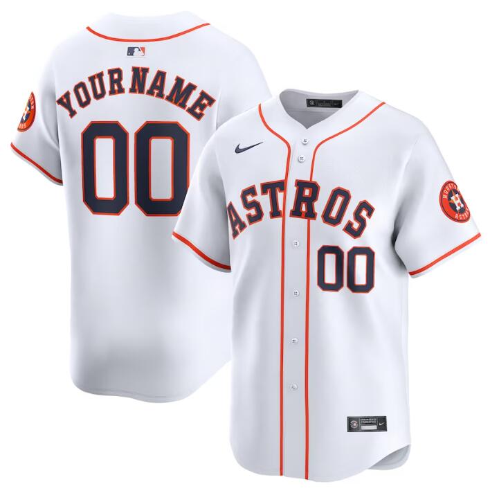 Personalized Men’s Houston Astros Active Player White 2024 Home Limited Stitched Baseball Jersey