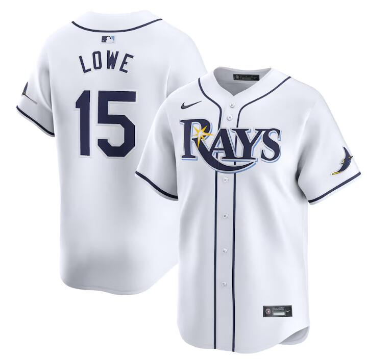 Personalized Men’s Tampa Bay Rays #15 Josh Lowe White Home Limited Stitched Baseball Jersey