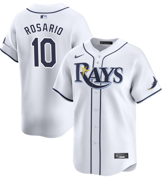 Personalized Men’s Tampa Bay Rays #10 Amed Rosario White Home Limited Stitched Baseball Jersey