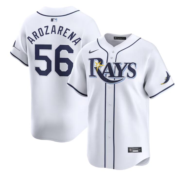 Personalized Men’s Tampa Bay Rays #56 Randy Arozarena White Home Limited Stitched Baseball Jersey