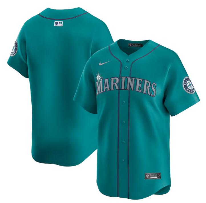 Personalized Men’s Seattle Mariners Blank Aqua Alternate Limited Stitched Jersey