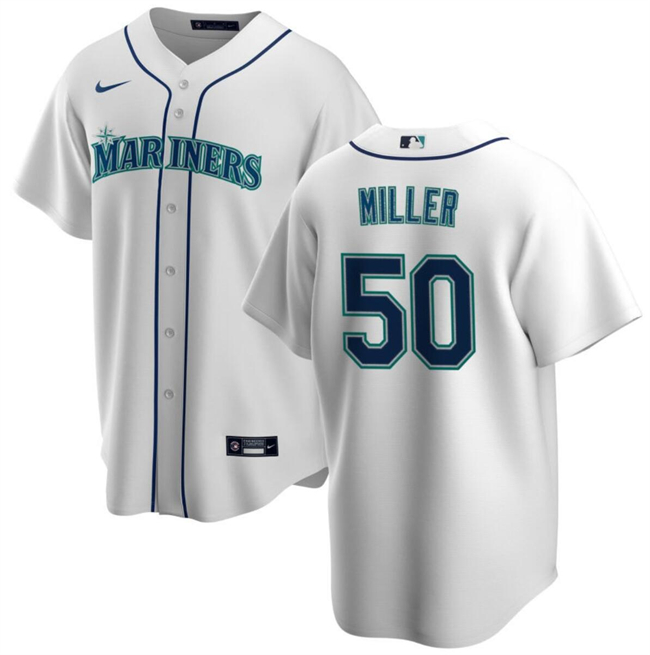 Personalized Men’s Seattle Mariners #50 Edgar Martinez White Cool Base Stitched Jersey