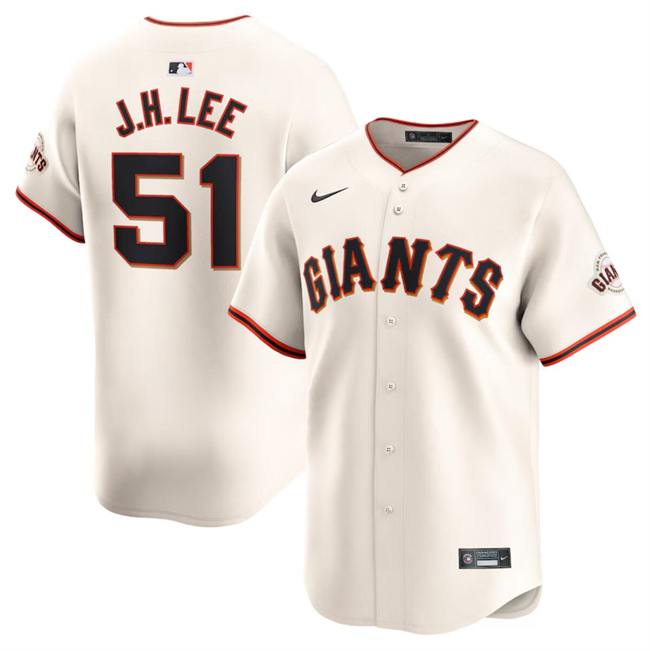 Personalized Men’s San Francisco Giants #51 Jung Hoo Lee Cream 2024 Home Limited Stitched Baseball Jersey