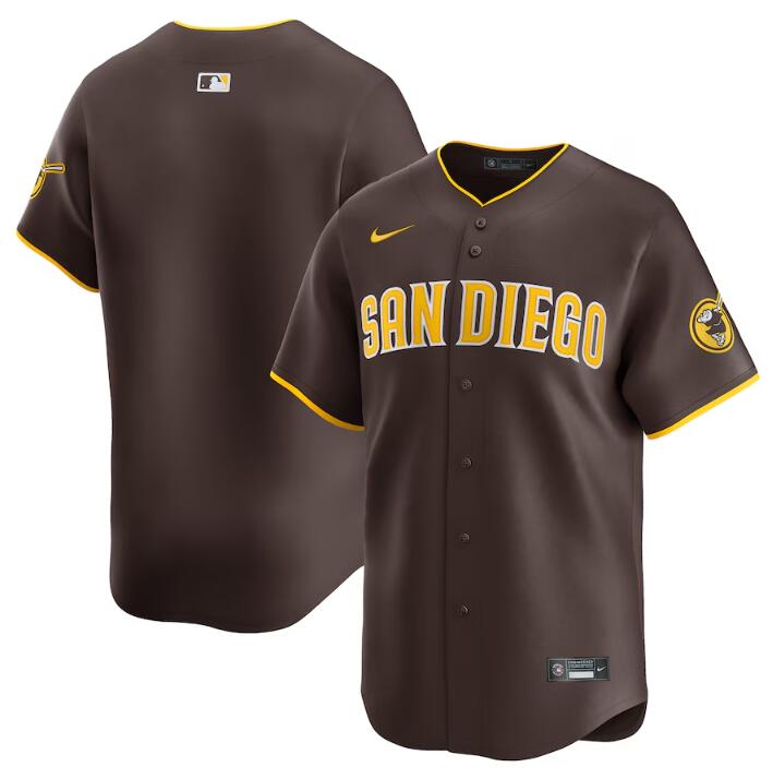 Personalized Men’s San Diego Padres Blank Brown 2024 Away Limited Stitched Baseball Jersey