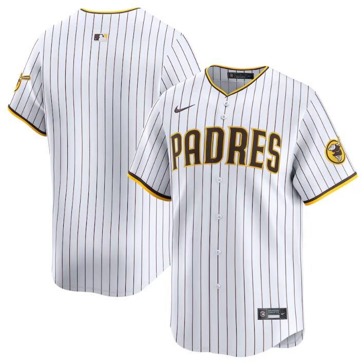 Personalized Men’s San Diego Padres Blank White 2024 Home Limited Stitched Baseball Jersey
