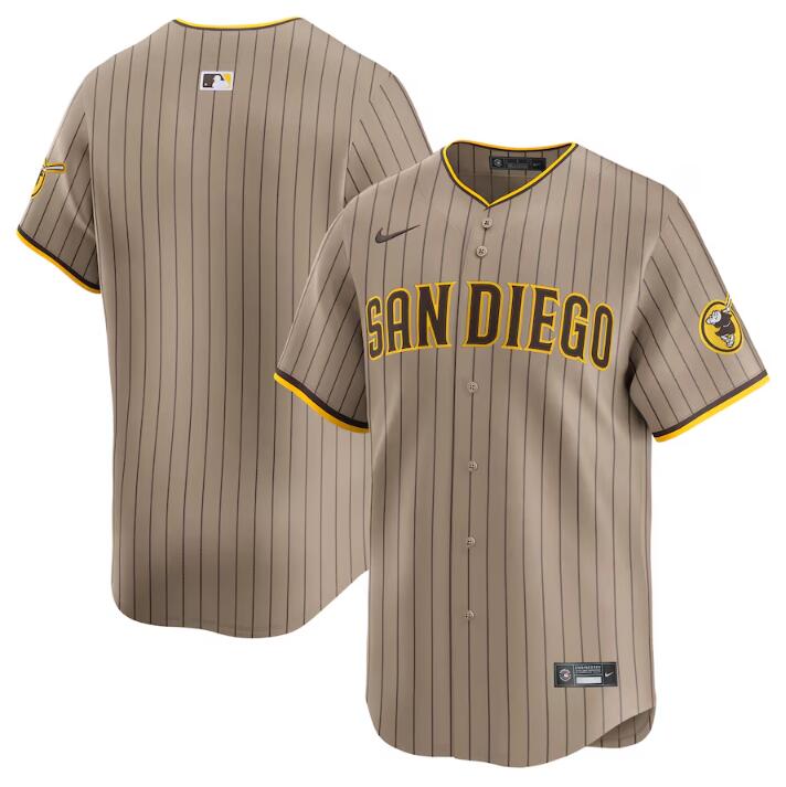 Personalized Men’s San Diego Padres Blank Tan 2024 Alternate Limited Stitched Baseball Jersey