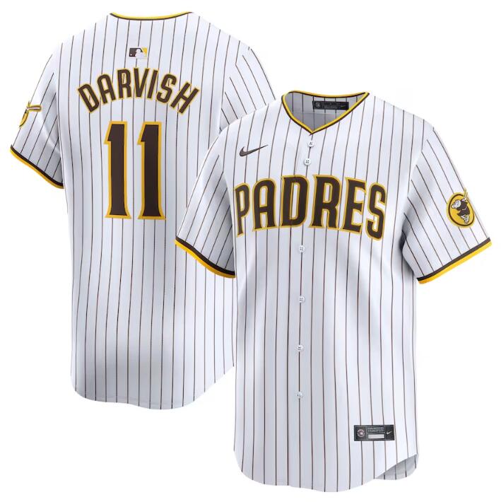 Personalized Men’s San Diego Padres #11 Yu Darvish White 2024 Home Limited Stitched Baseball Jersey