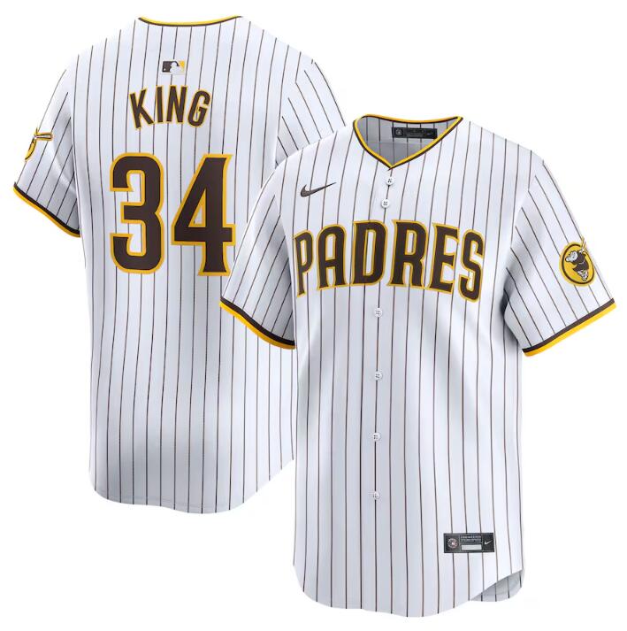 Personalized Men’s San Diego Padres #34 Michael King White 2024 Home Limited Stitched Baseball Jersey