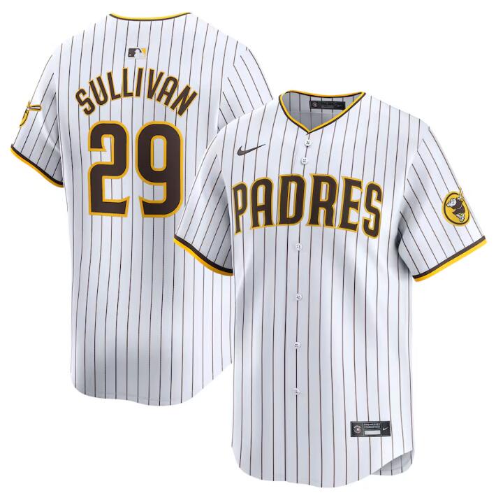 Personalized Men’s San Diego Padres #29 Brett Sullivan White 2024 Home Limited Stitched Baseball Jersey
