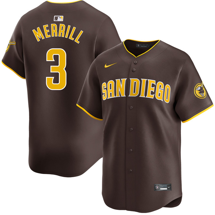 Personalized San Diego Padres #3 Jackson Merrill Limited Jersey