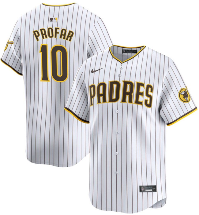 Personalized Men’s San Diego Padres #10 Jurickson Profar White 2024 Home Limited Stitched Baseball Jersey