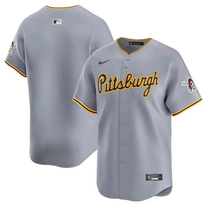 Personalized Men’s Pittsburgh Pirates Blank Grey Away Limited Stitched Baseball Jersey