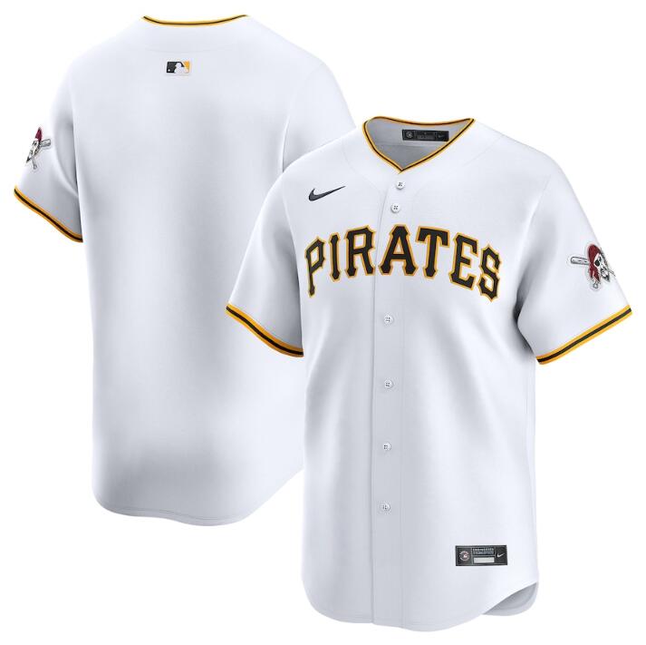 Personalized Men’s Pittsburgh Pirates Blank White Home Limited Stitched Baseball Jersey