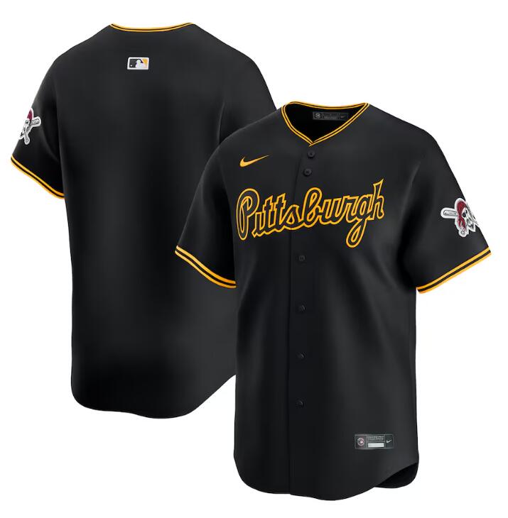 Personalized Men’s Pittsburgh Pirates Blank Black Alternate Limited Stitched Baseball Jersey