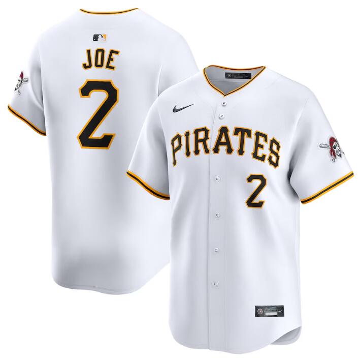 Personalized Men’s Pittsburgh Pirates #2 Connor Joe White Home Limited Stitched Baseball Jersey