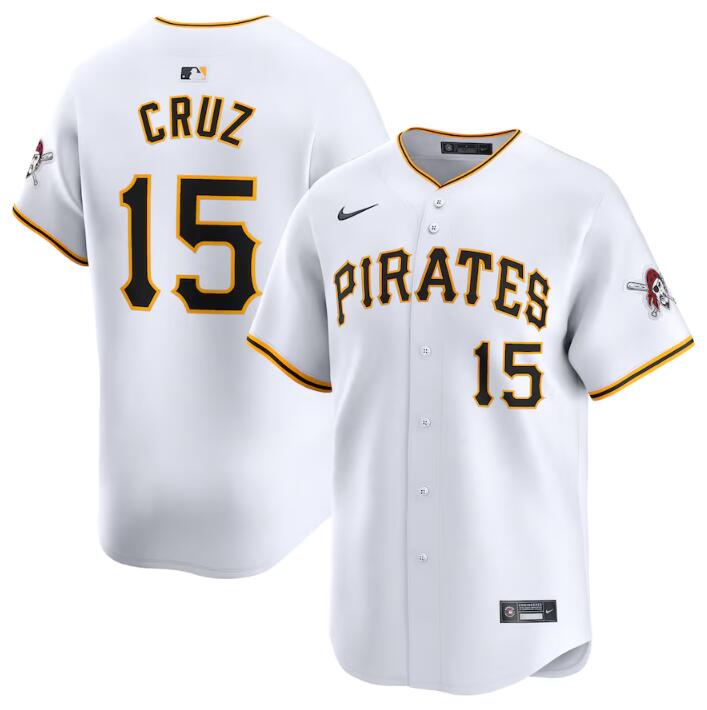 Personalized Men’s Pittsburgh Pirates #15 Oneil Cruz White Home Limited Stitched Baseball Jersey