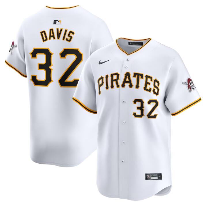 Personalized Men’s Pittsburgh Pirates #32 Henry Davis White Home Limited Stitched Baseball Jersey