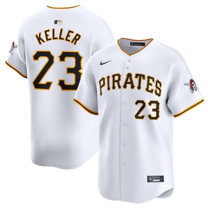 Personalized Men’s Pittsburgh Pirates #23 Mitch Keller White Home Limited Stitched Baseball Jersey