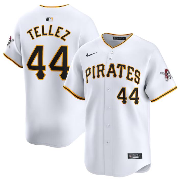 Personalized Men’s Pittsburgh Pirates #44 Rowdy Tellez White Home Limited Stitched Baseball Jersey