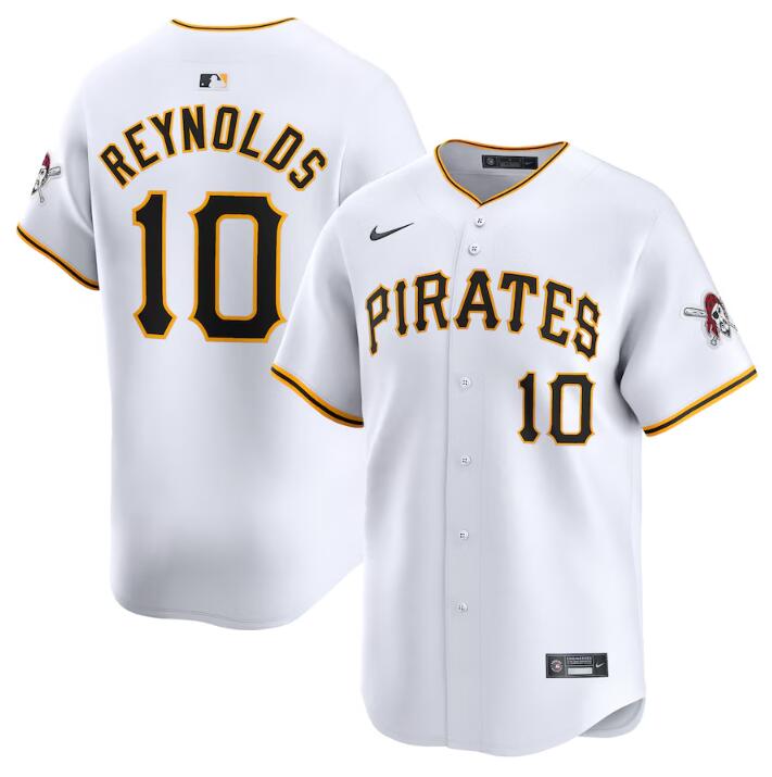 Personalized Men’s Pittsburgh Pirates #10 Bryan Reynolds White Home Limited Stitched Baseball Jersey