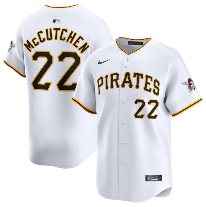 Personalized Men’s Pittsburgh Pirates #22 Andrew McCutchen White Home Limited Stitched Baseball Jersey