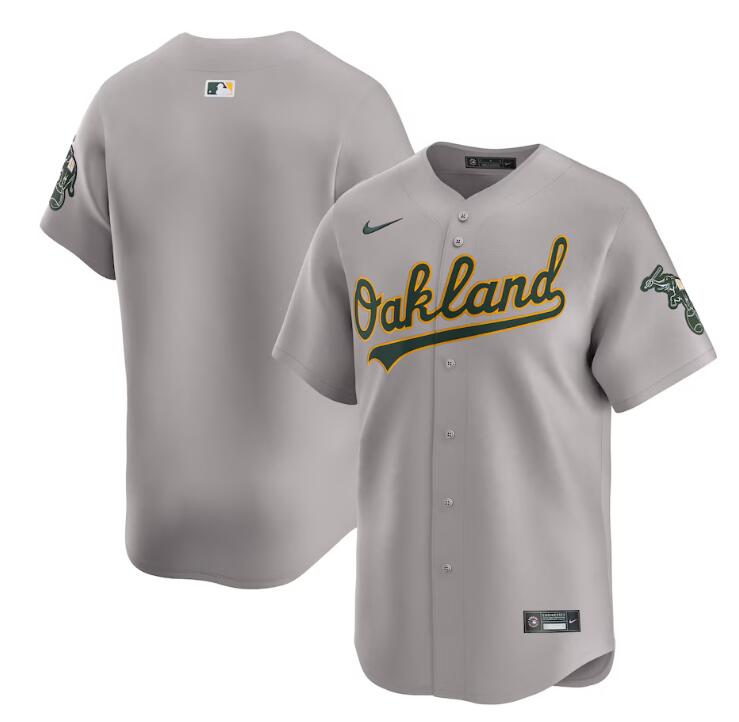 Personalized Men’s Oakland Athletics Blank Grey Away Limited Stitched Jersey